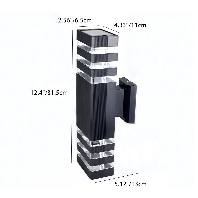 Waterproof Rectangle PVC Acrylic 2-Light Wall Sconce Lamp