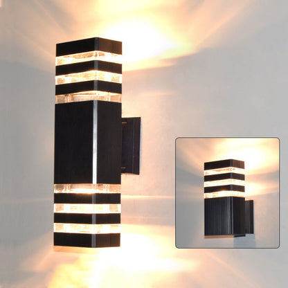 Waterproof Rectangle PVC Acrylic 2-Light Wall Sconce Lamp