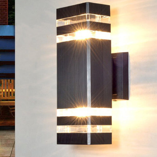 Waterproof Rectangle PVC Acrylic 2-Light Wall Sconce Lamp