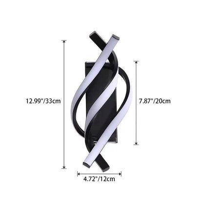 Scandinavian Spiral Aluminum Acrylic LED Wall Sconce Lamp