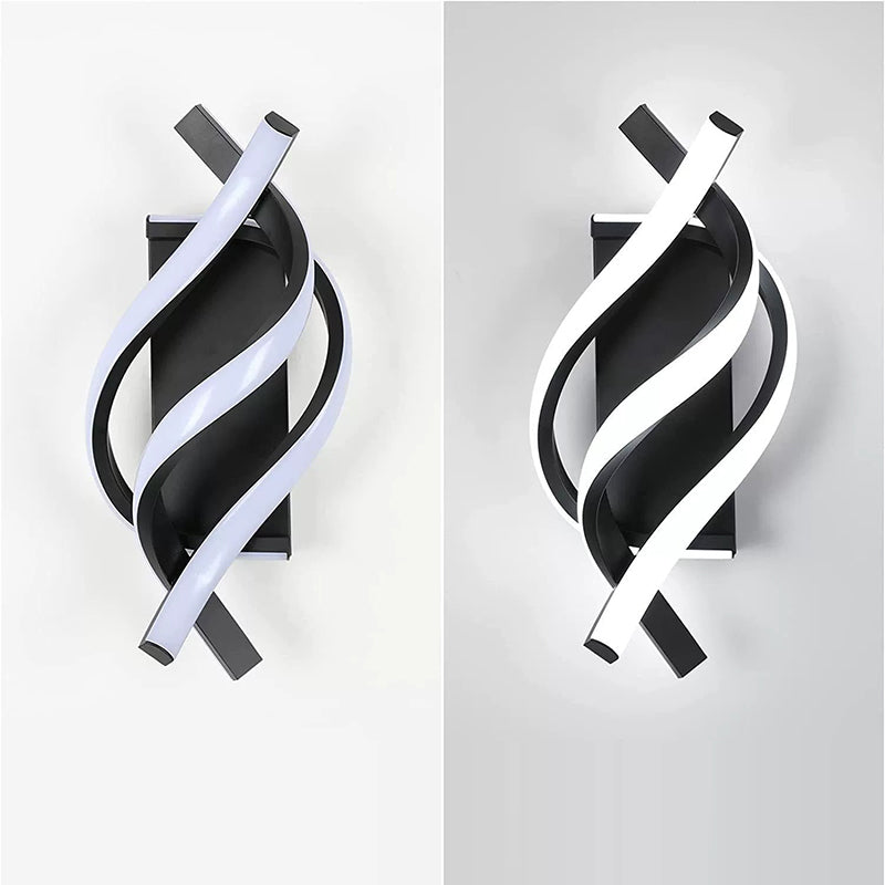 Scandinavian Spiral Aluminum Acrylic LED Wall Sconce Lamp