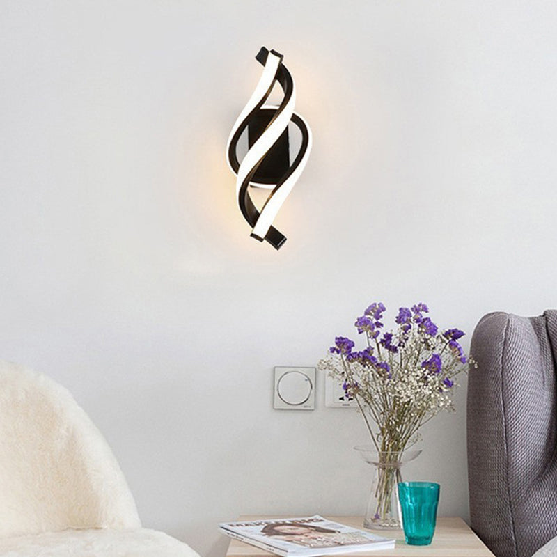 Scandinavian Spiral Aluminum Acrylic LED Wall Sconce Lamp