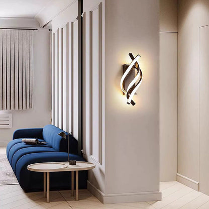 Scandinavian Spiral Aluminum Acrylic LED Wall Sconce Lamp