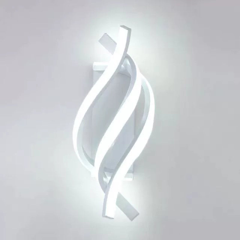 Scandinavian Spiral Aluminum Acrylic LED Wall Sconce Lamp