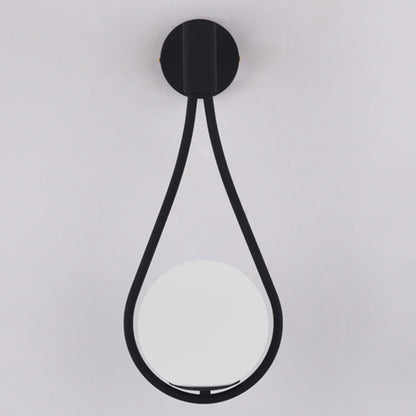 Round Drop Shape Orb Iron Glass 1-Light Wall Sconce Lamp