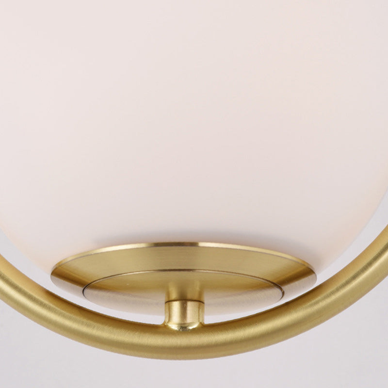 Round Drop Shape Orb Iron Glass 1-Light Wall Sconce Lamp