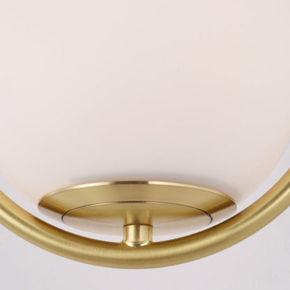 Round Drop Shape Orb Iron Glass 1-Light Wall Sconce Lamp