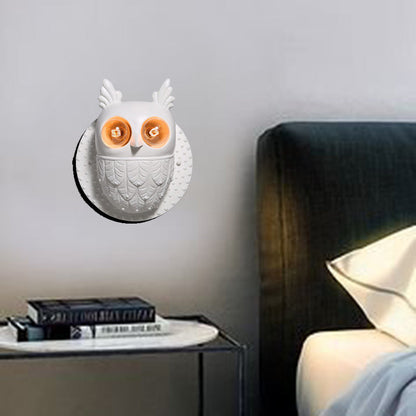 Creative Owl Shape Oval Resin 2-Light Wall Sconce Lamp