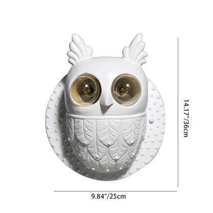 Creative Owl Shape Oval Resin 2-Light Wall Sconce Lamp