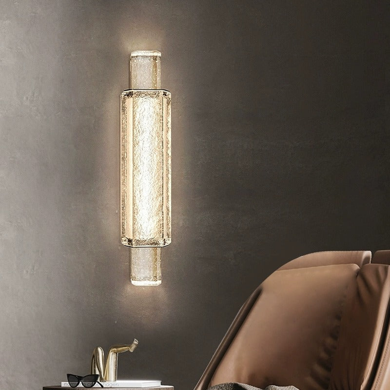 Rectangular Stainless Steel Bubble Crystal Wall Sconce Lamp