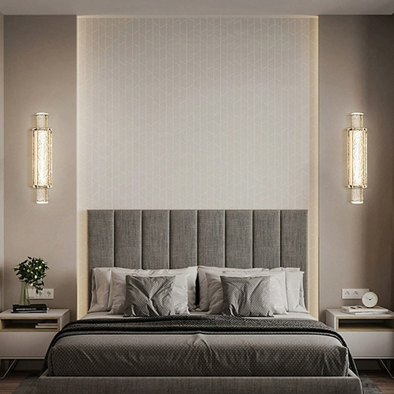 Rectangular Stainless Steel Bubble Crystal Wall Sconce Lamp