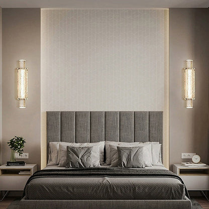 Rectangular Stainless Steel Bubble Crystal Wall Sconce Lamp