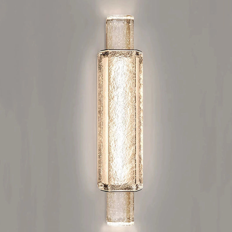 Rectangular Stainless Steel Bubble Crystal Wall Sconce Lamp