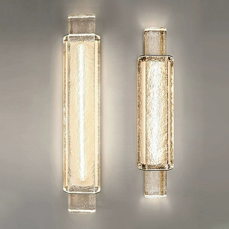 Rectangular Stainless Steel Bubble Crystal Wall Sconce Lamp