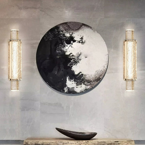 Rectangular Stainless Steel Bubble Crystal Wall Sconce Lamp
