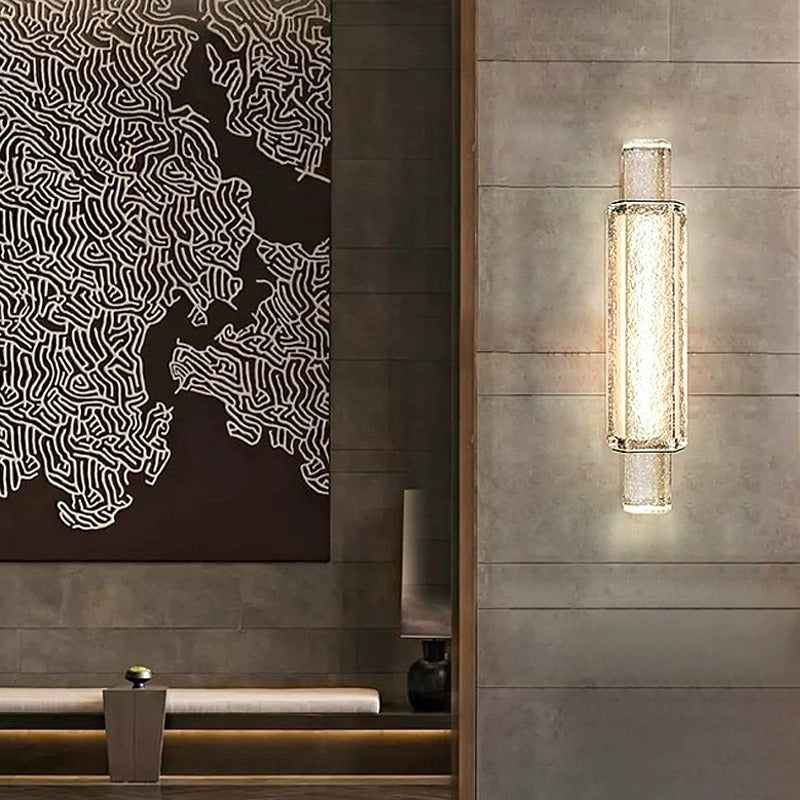Rectangular Stainless Steel Bubble Crystal Wall Sconce Lamp