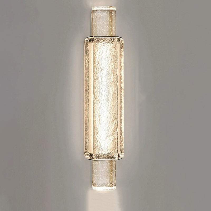Rectangular Stainless Steel Bubble Crystal Wall Sconce Lamp