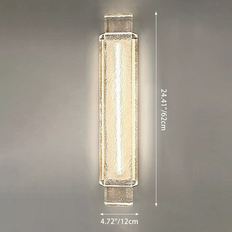 Rectangular Stainless Steel Bubble Crystal Wall Sconce Lamp