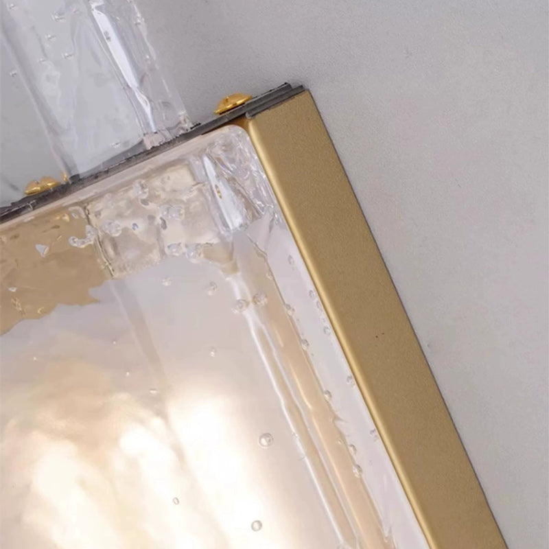 Rectangular Stainless Steel Bubble Crystal Wall Sconce Lamp
