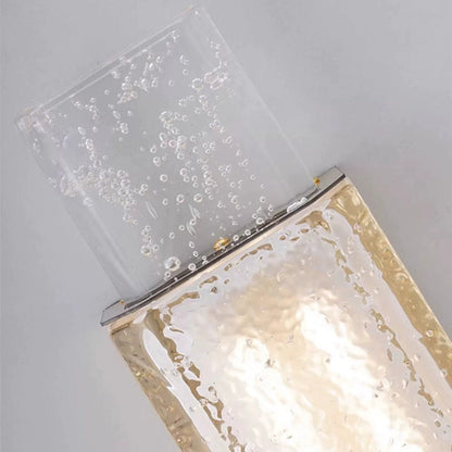 Rectangular Stainless Steel Bubble Crystal Wall Sconce Lamp