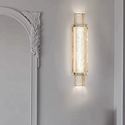 Rectangular Stainless Steel Bubble Crystal Wall Sconce Lamp