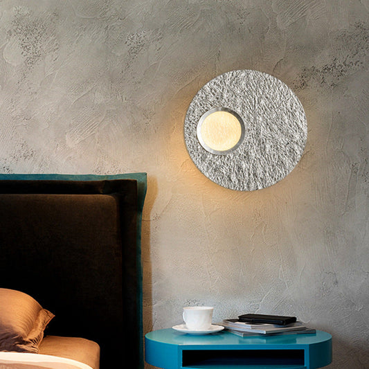 Scandinavian Round Hardware Resin LED Wall Sconce Lamp