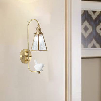 Mid-Century Copper Resin Glass 1-Light Wall Sconce Lamp