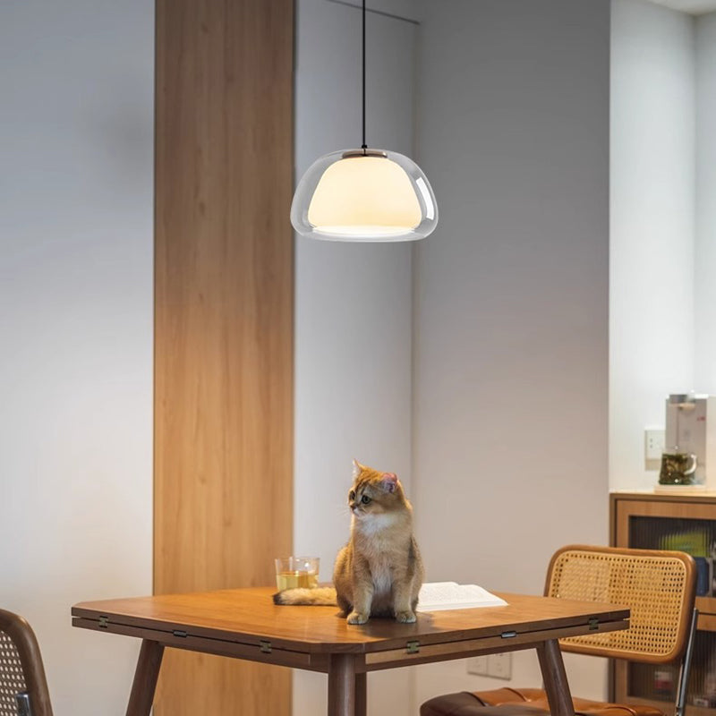 Contemporary Glass Iron Pendant Light