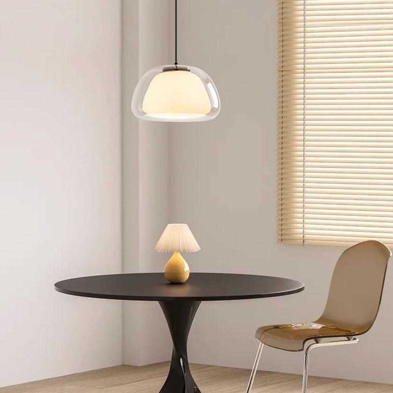 Contemporary Glass Iron Pendant Light