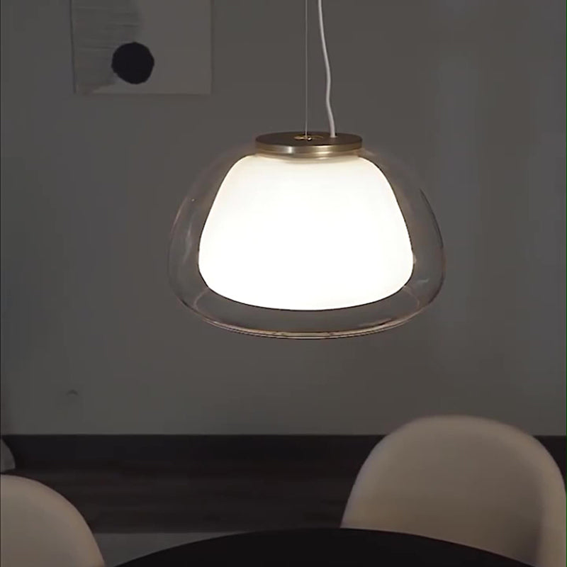 Contemporary Glass Iron Pendant Light