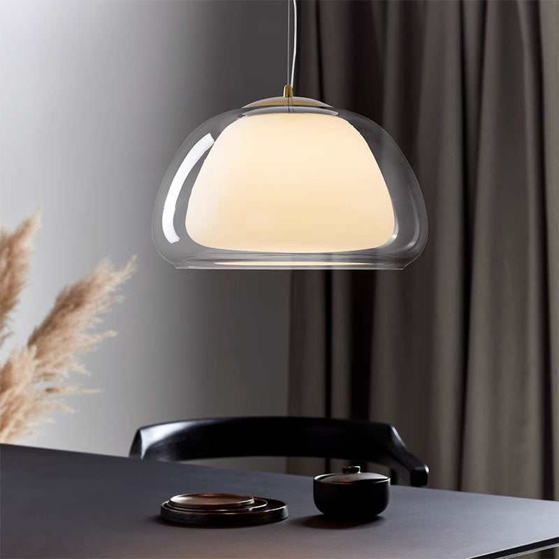 Contemporary Glass Iron Pendant Light
