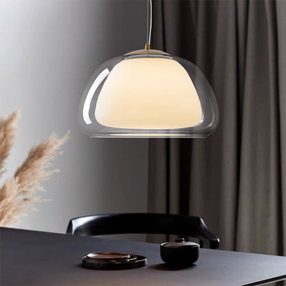 Contemporary Glass Iron Pendant Light