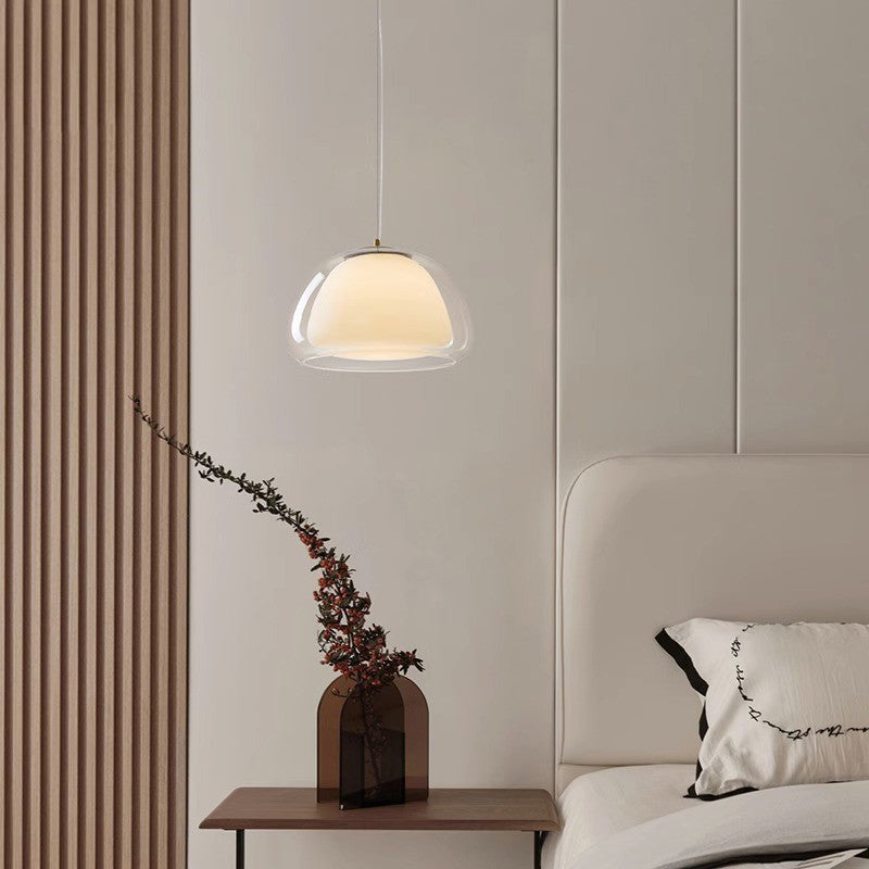 Contemporary Glass Iron Pendant Light