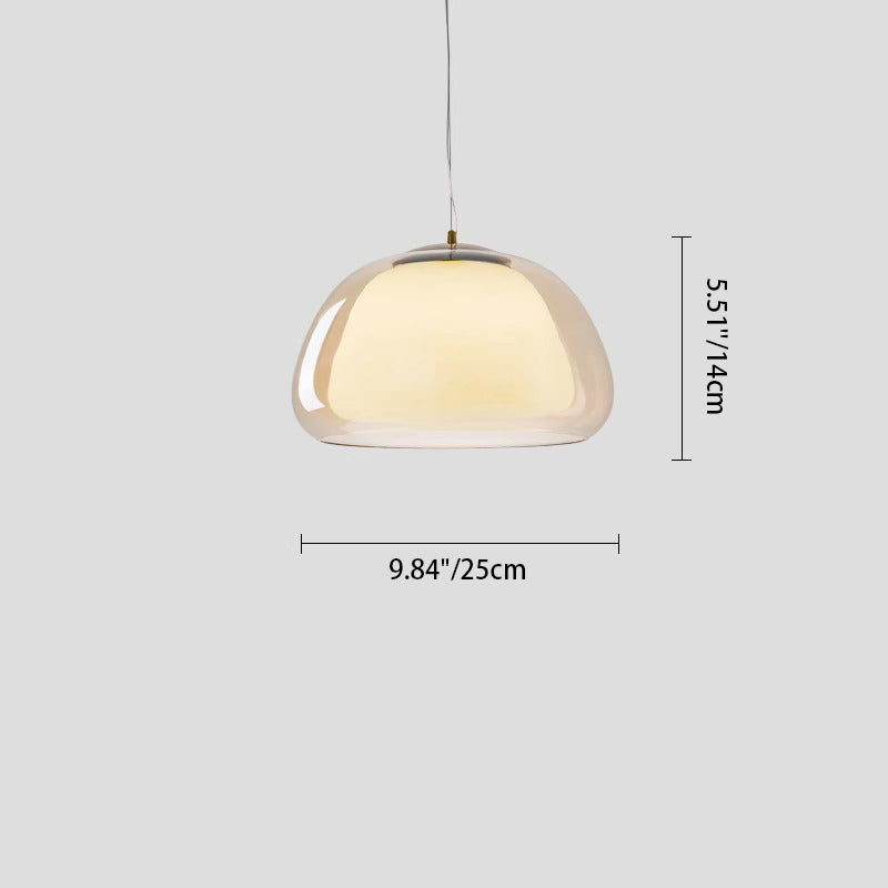 Contemporary Glass Iron Pendant Light