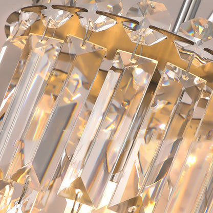 Round Stainless Steel Crystal 1-Light Wall Sconce Lamp