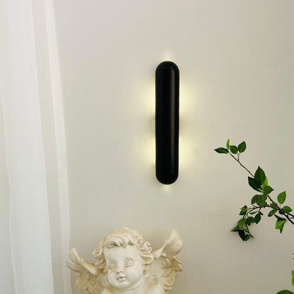 Modern Minimalist Oval Linear Iron 2-Light Wall Sconce Lamp