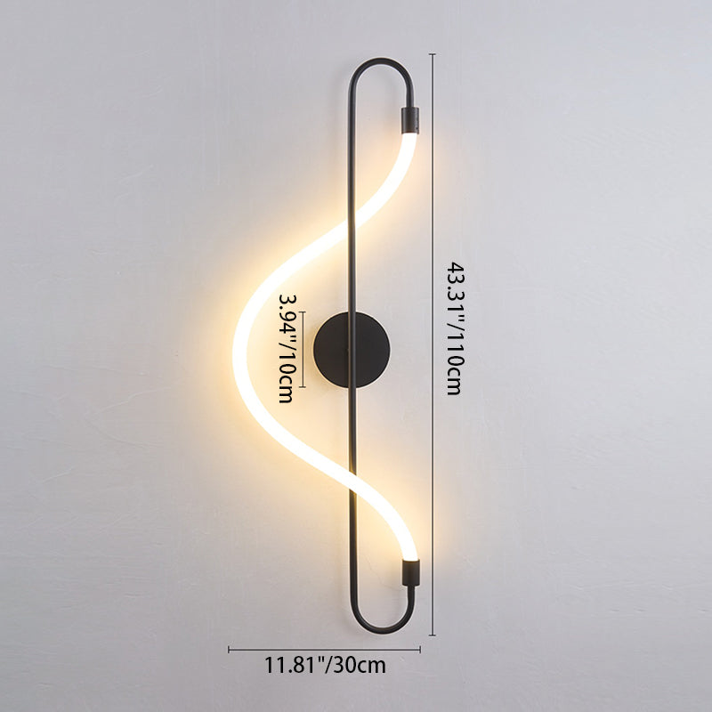 Creative Music Note Shape Iron Acrylic LED Wall Sconce Lamp