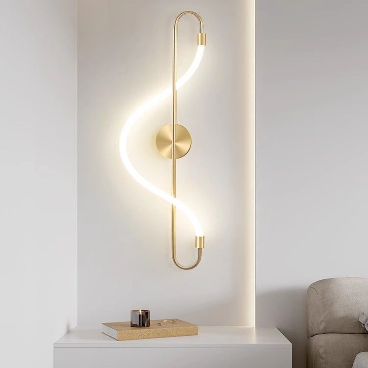 Creative Music Note Shape Iron Acrylic LED Wall Sconce Lamp
