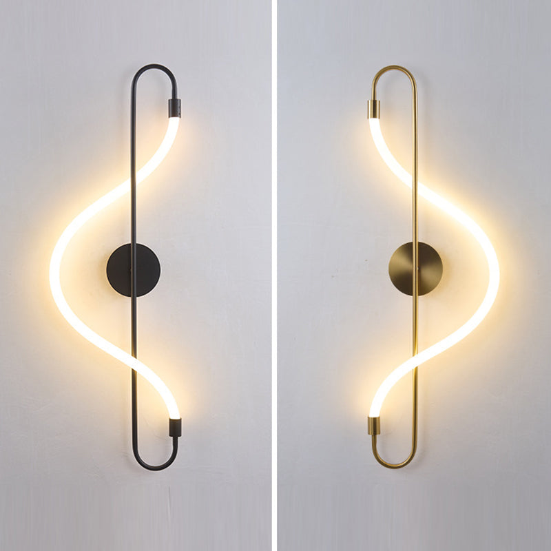 Creative Music Note Shape Iron Acrylic LED Wall Sconce Lamp