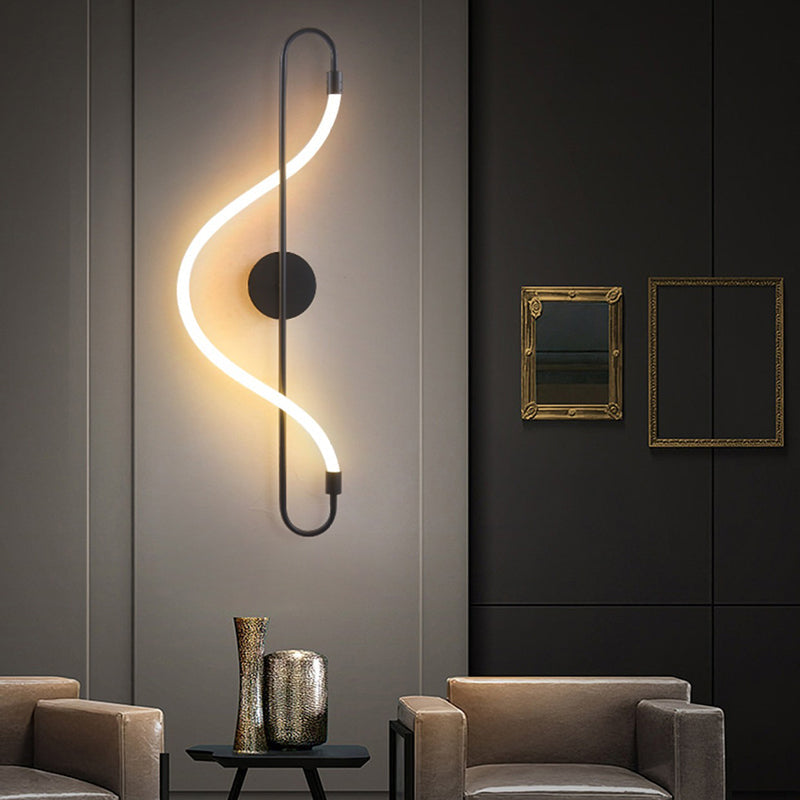 Creative Music Note Shape Iron Acrylic LED Wall Sconce Lamp