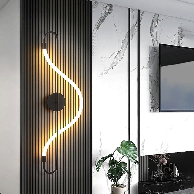 Creative Music Note Shape Iron Acrylic LED Wall Sconce Lamp
