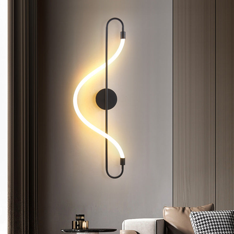 Creative Music Note Shape Iron Acrylic LED Wall Sconce Lamp