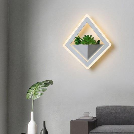 Simulation Rectangle Heart Iron Acrylic Wall Sconce Lamp