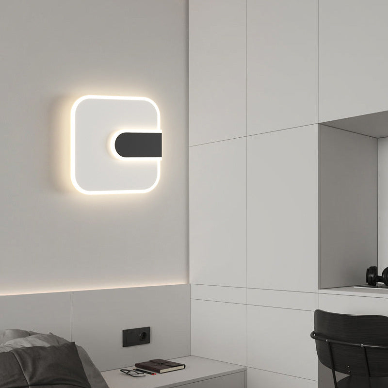 Minimalist Round Square Iron Acrylic LED Wall Sconce Lamp