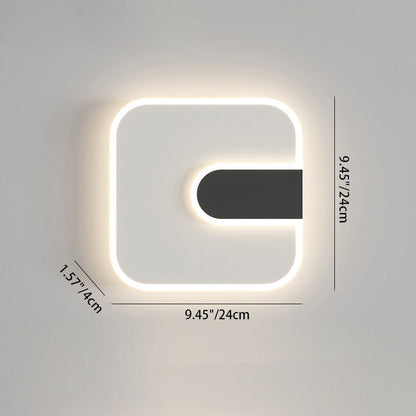 Minimalist Round Square Iron Acrylic LED Wall Sconce Lamp
