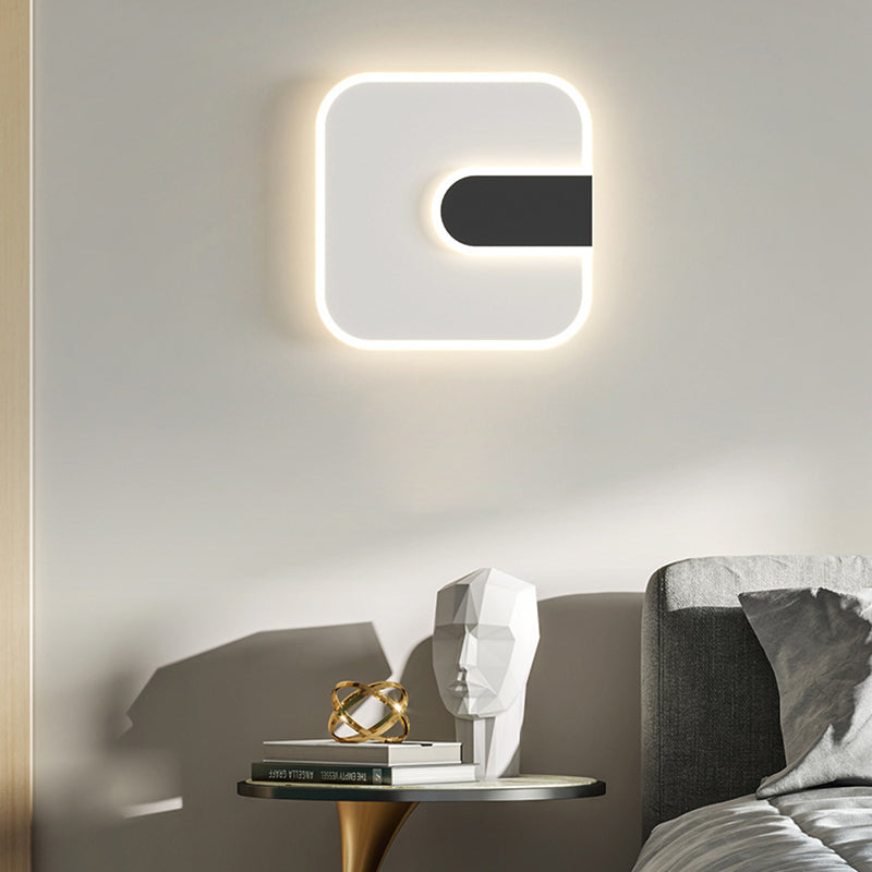 Minimalist Round Square Iron Acrylic LED Wall Sconce Lamp