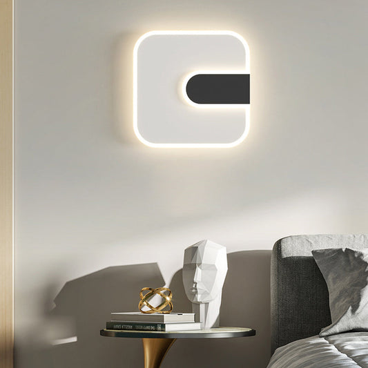Minimalist Round Square Iron Acrylic LED Wall Sconce Lamp
