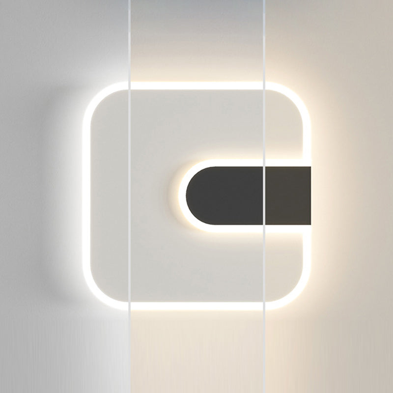 Minimalist Round Square Iron Acrylic LED Wall Sconce Lamp