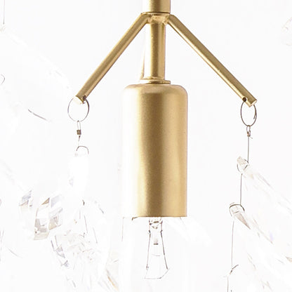 Curve Tassel Shape Iron Crystal 2-Light Wall Sconce Lamp