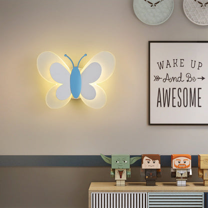 Cartoon Butterfly Shape Iron Acrylic LED Wall Sconce Lamp